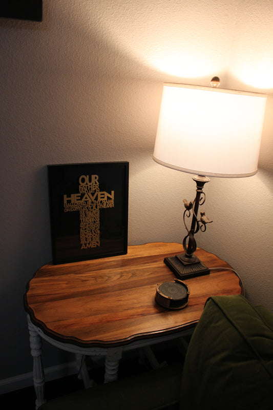 🙏 Beautiful Wooden Lord’s Prayer Cross in 1" shadowbox – Christian Home Decor