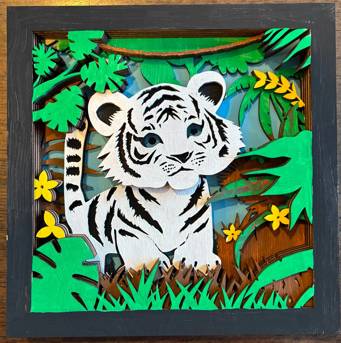 Finished baby tiger paint-and-assemble kit