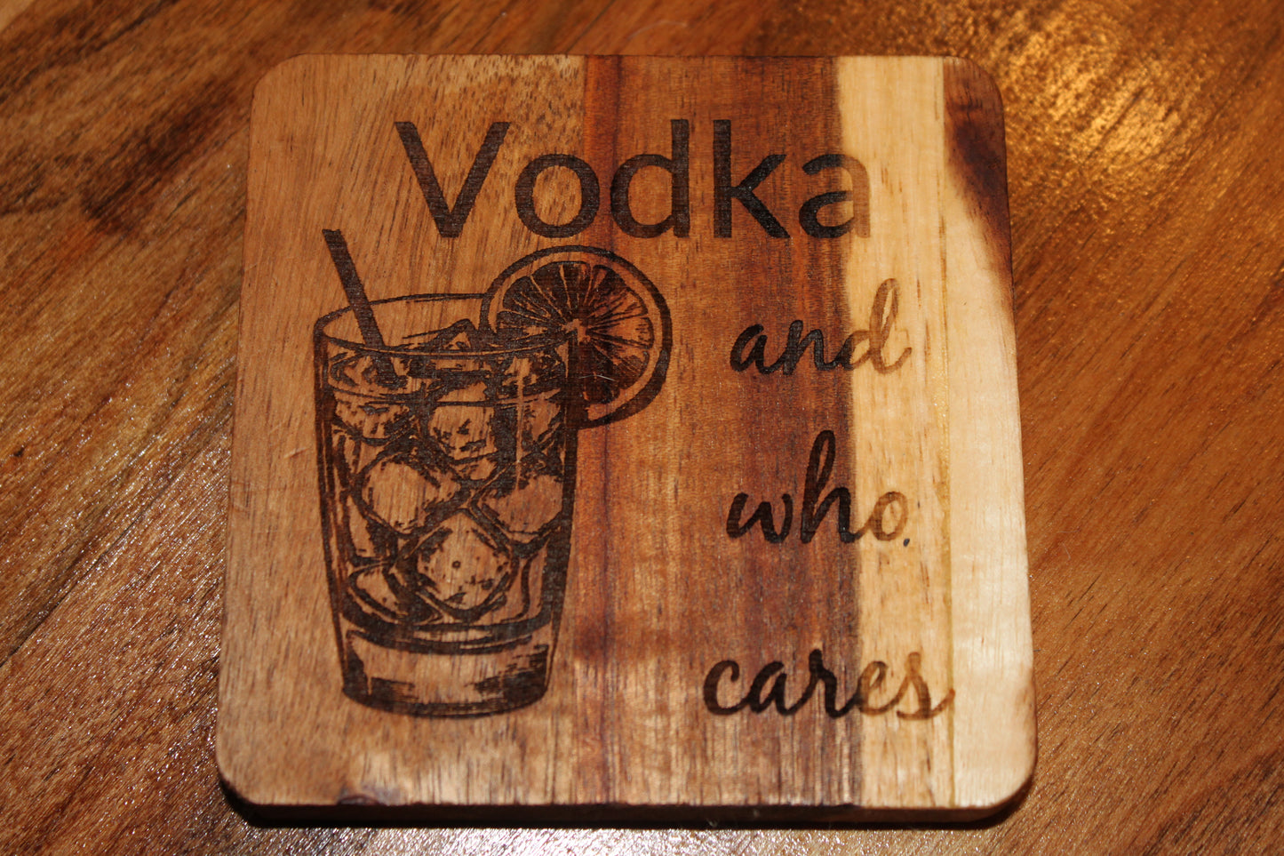 Fantastic Acacia wood laser engraved drink coasters